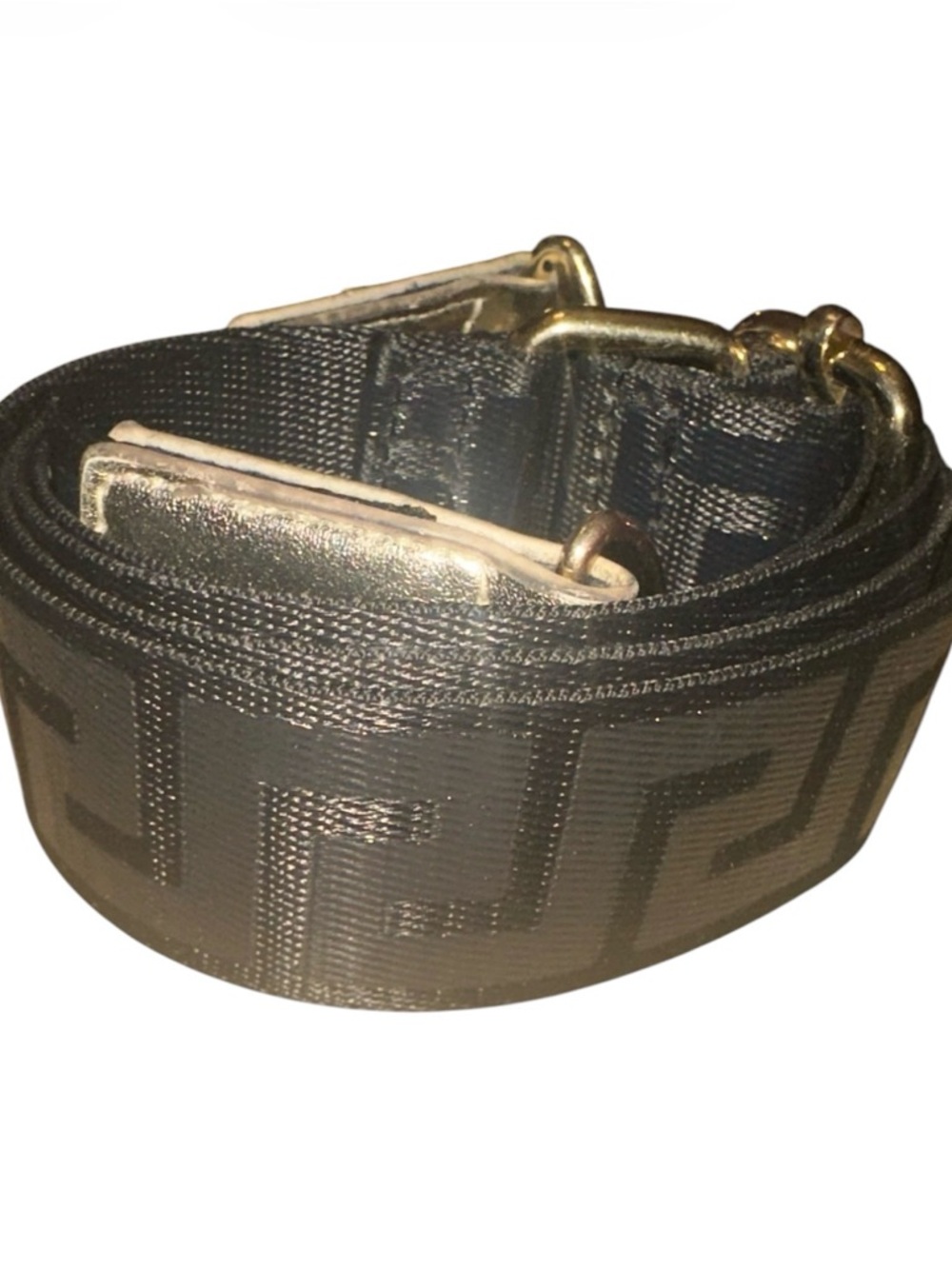Versace Perfume Black  Crossbody Bag Strap with Gold Hardware